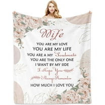 Mother's Day Wife Gifts Blanket 60"x50", Gifts for Wife from Husband, Birthday Gifts for Wife, Gift for Her, Wife Gift Ideas for Anniversary Valentine''s Day Christmas, To My Wife Blanket from Husband