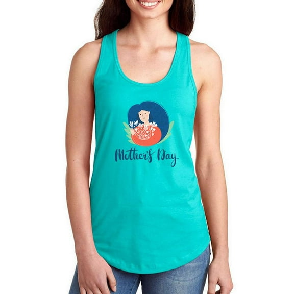 Mother's Day With Flowers Racerback Tank Women -Image by Shutterstock, Female XX-Large