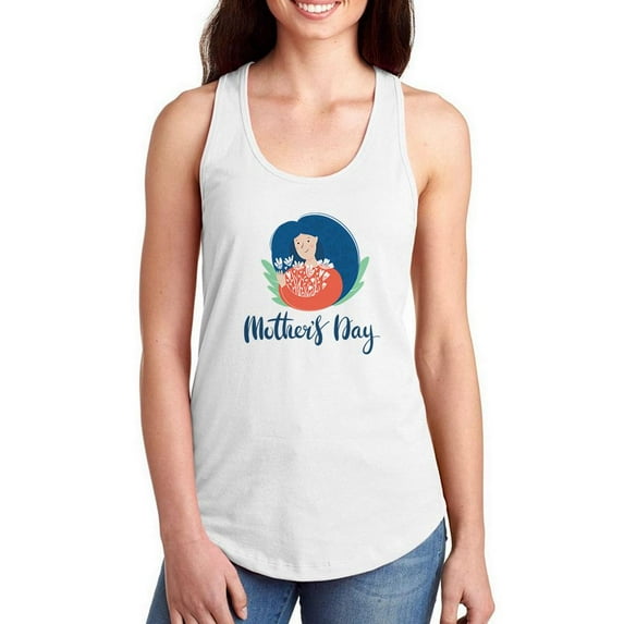 Mother's Day With Flowers Racerback Tank Women -Image by Shutterstock, Female XX-Large