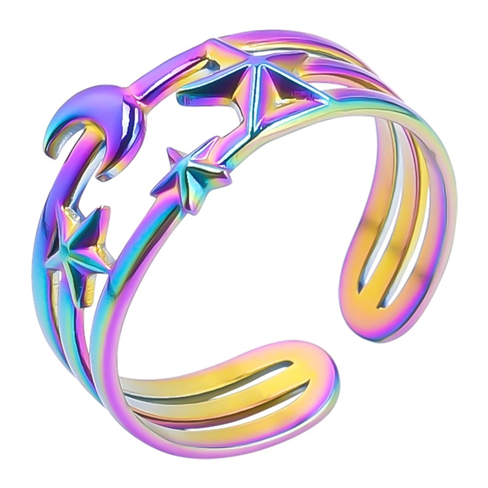 Mother's Day WoMen's Engagement Rings Black Moon Ring Open Vintage