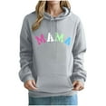 thumbnail image 1 of Mother's Day Women Hooded with Pockets Fleece Lined Sweatshirts Drawstring Pullover Tops Casual, 1 of 4