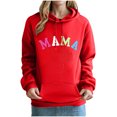 thumbnail image 1 of Mother's Day Women Hooded with Pockets Fleece Lined Sweatshirts Drawstring Pullover Tops Casual, 1 of 4