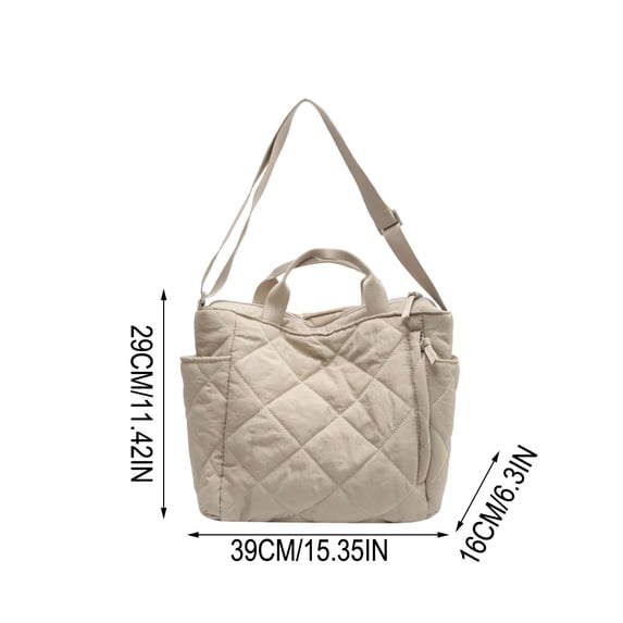Mother's Day Women's Lattice Padded Puffer Tote Bag, Soft Quilted Crossbody Handbag, Lightweight Puffy Casual Satchel Purse for Daily Outings C