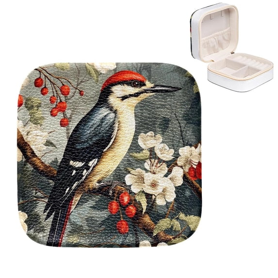 Mother's Day Woodpecker Jewelry Box Organizer for Rings, Earrings, Bracelets - Compact & Portable