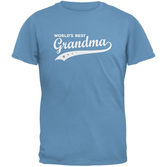 Mother's Day - World's Best Grandma Carolina Blue Adult T-Shirt - Medium