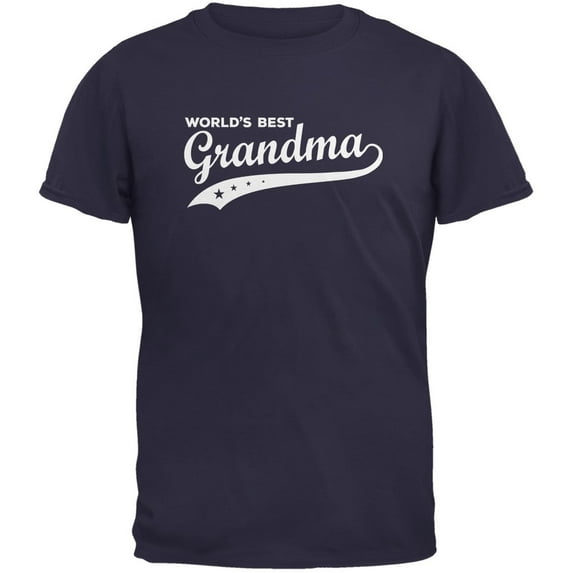 Mother's Day - World's Best Grandma Navy Adult T-Shirt - Small