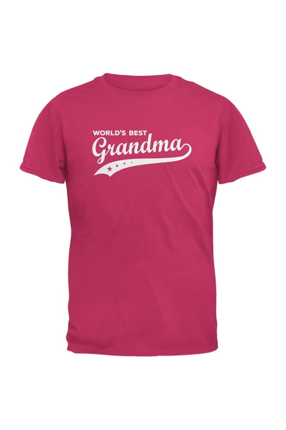 Mother's Day - World's Best Grandma Pink Adult T-Shirt - Small