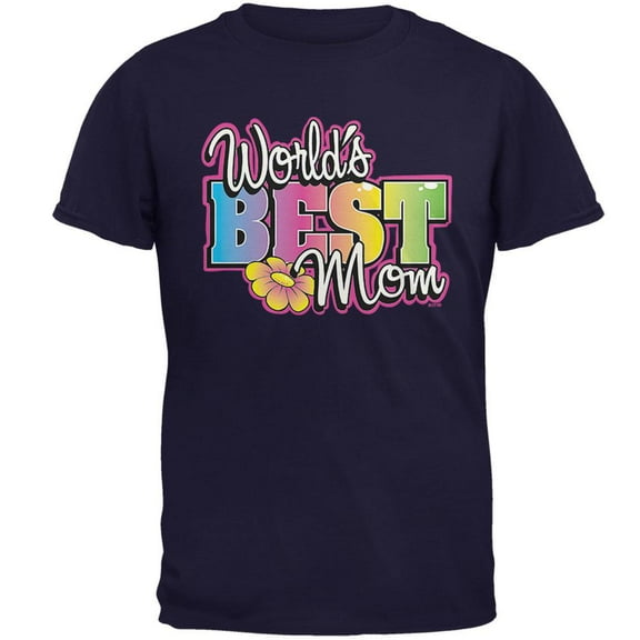 Mother's Day World's Best Mom Mens T Shirt Navy SM