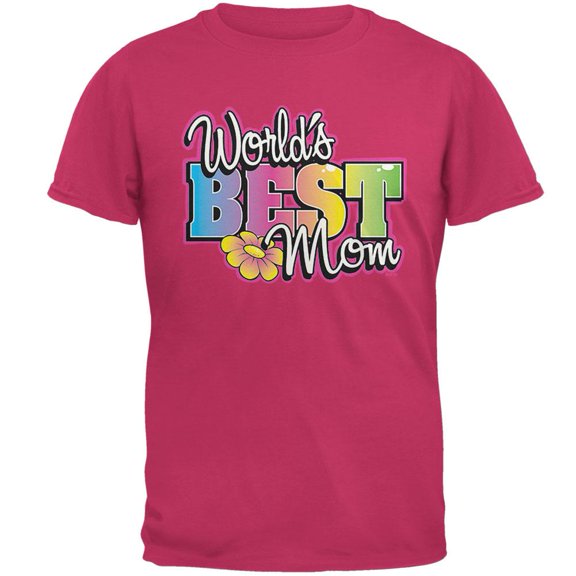 Mother's Day World's Best Mom Mens T Shirt Pink 3X-LG
