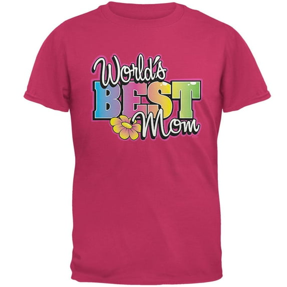 Mother's Day World's Best Mom Mens T Shirt Pink MD