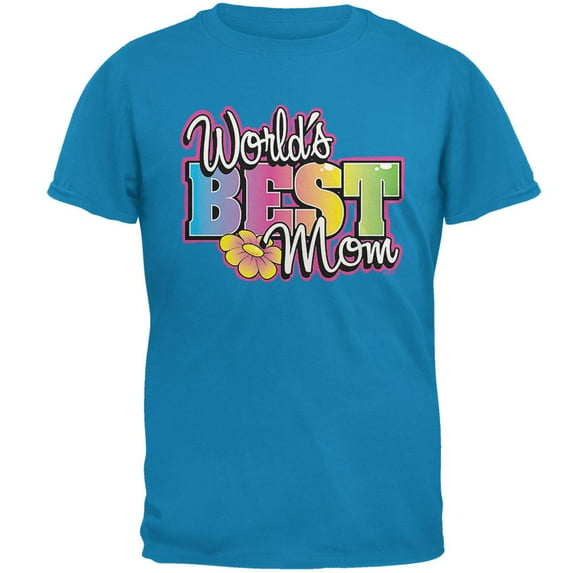 Mother's Day World's Best Mom Mens T Shirt Sapphire 2XL