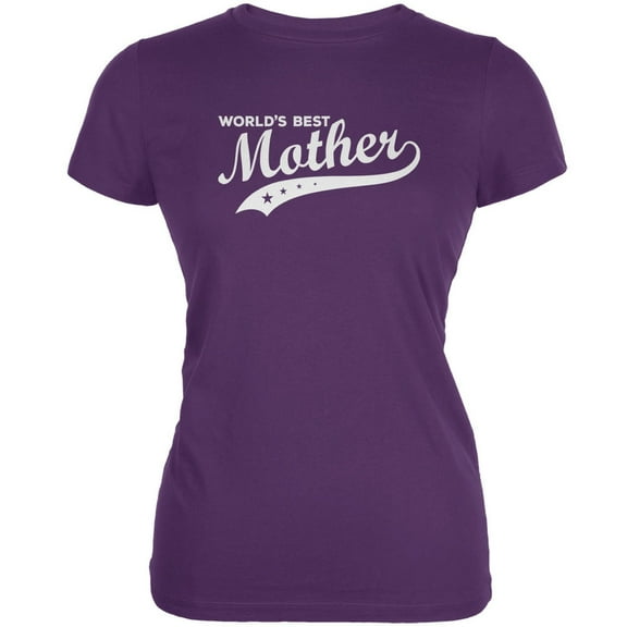 Mother's Day - World's Best Mother Purple Juniors Soft T-Shirt - 2X-Large
