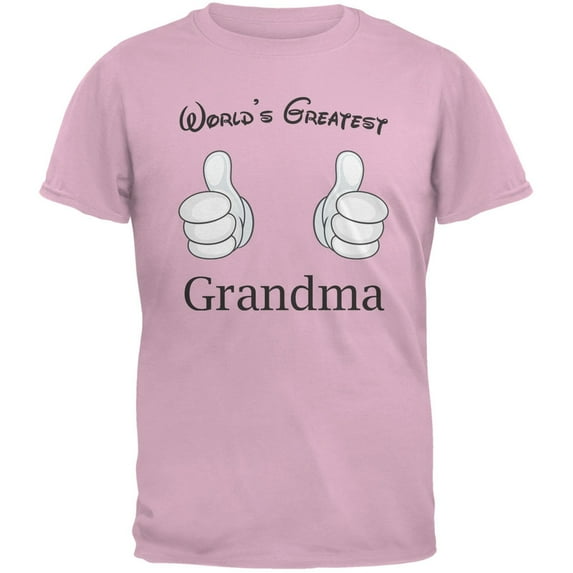 Mother's Day - World's Greatest Grandma Cartoon Pink Adult T-Shirt - Medium