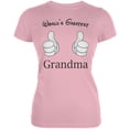 thumbnail image 1 of Mother's Day - World's Greatest Grandma Cartoon Pink Juniors Soft T-Shirt - Small, 1 of 1