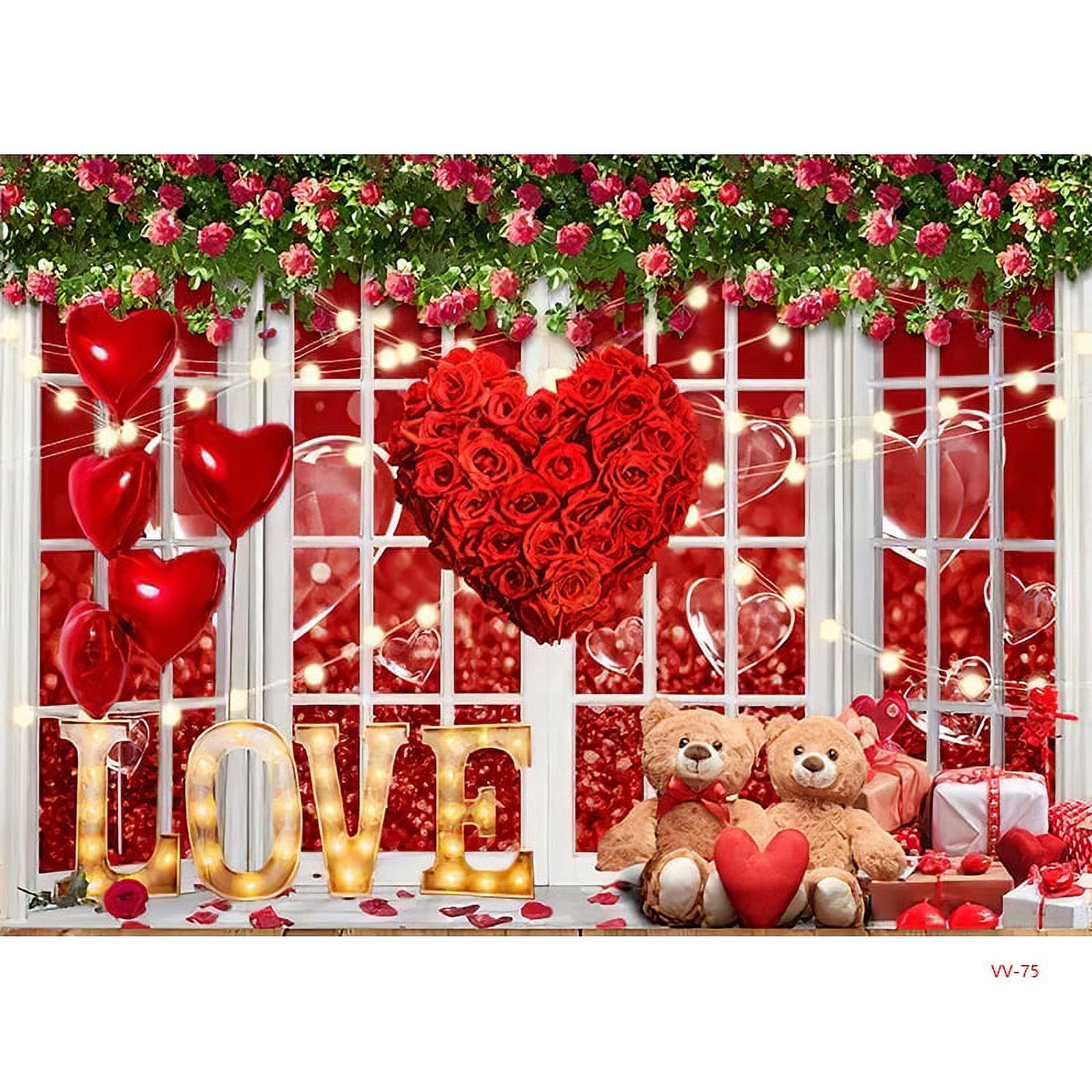 Mother's Day background Curtain Red Rose Valentine's Day Love Wedding ...
