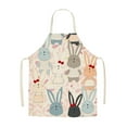 thumbnail image 1 of Zeceouar Easter Home Printing Linen Imitation Apron Kitchen Fouling Multi Functional Apron, 1 of 3