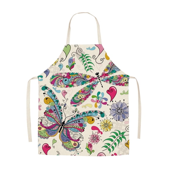 Zeceouar Easter Home Printing Linen Imitation Apron Kitchen Fouling Multi Functional Apron