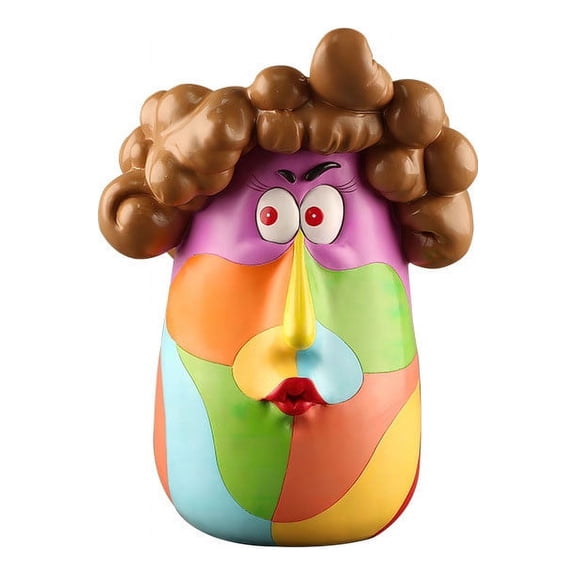 Zeceouar Indoor Puzzle Game Head Flower Pot Curly Hair Head Female Art Vase Resin Surface Flower Pot Flower Pot Indoor and Outdoor Plant Lady Face