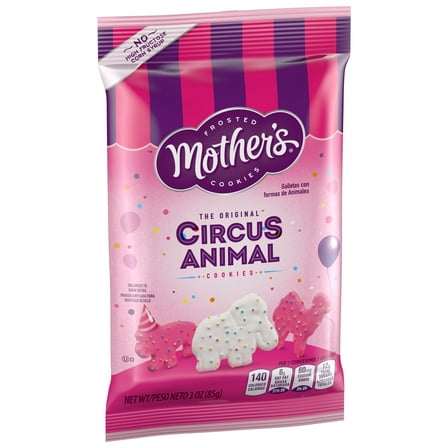 Mother's Frosted Circus Animal Cookies 3 Ounce Pouch
