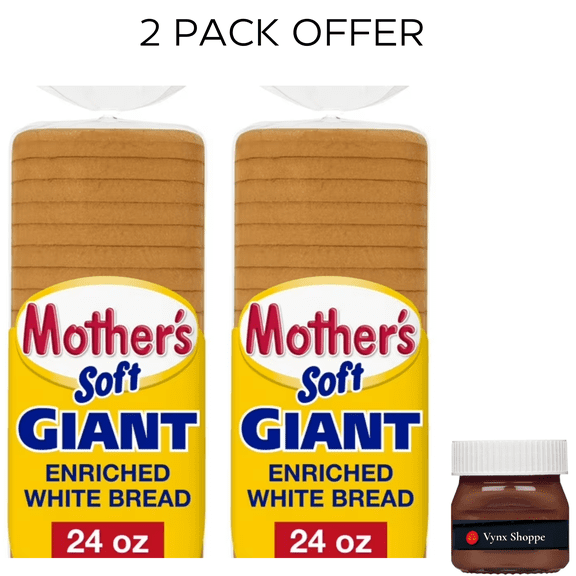 Mother's Giant Bread, 24 oz, Plain White Bread, Bag