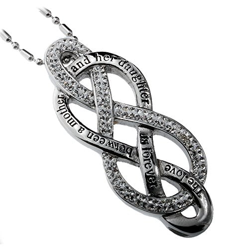 Mother's Large Infinity Stainless Steel Pendant. Mother and Daughter Love Necklace