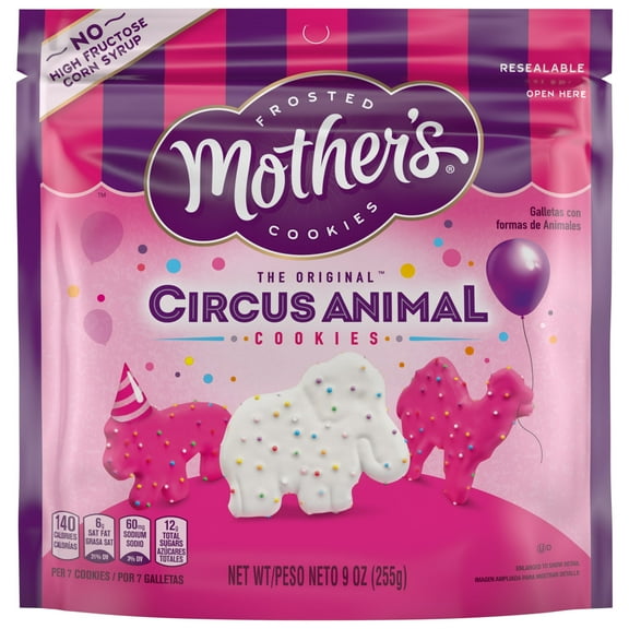 9oz Mother's Circus Cookies, Original Frosted, Single Bag