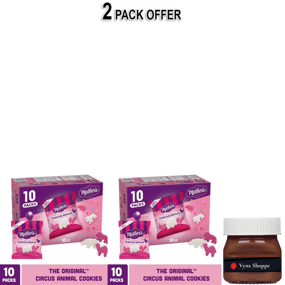 Mother's Original Circus Frosted Animal Cookies Multipack Snacks, 10 Count