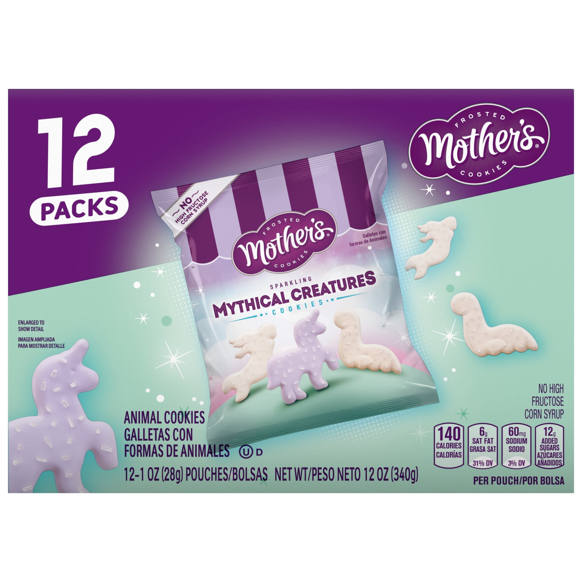 Mother's Sparkling Mythical Creatures Cookies, 1 oz Individual Bags, 12 Count