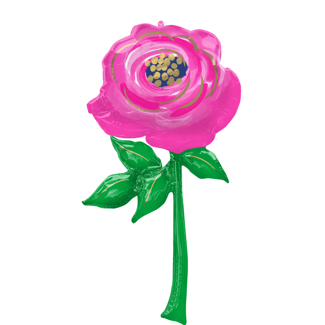 Mother's Day Foil Balloon Set - 4 Flower Bouquet Balloons (Red, Pink, Blue, Purple) For Party Decor