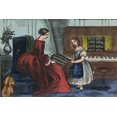 thumbnail image 1 of Mother sits on chair and hands her daughter a chart of the musical table & notes Poster Print by Charles  Butler (18 x 24), 1 of 1