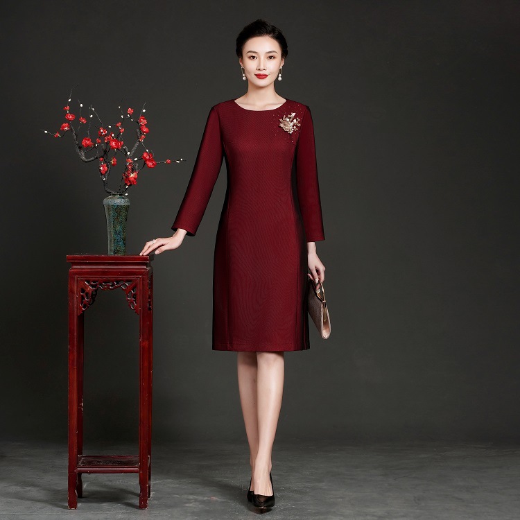 Mother wedding dress Noble elegant slim fashion happy motherinlaw