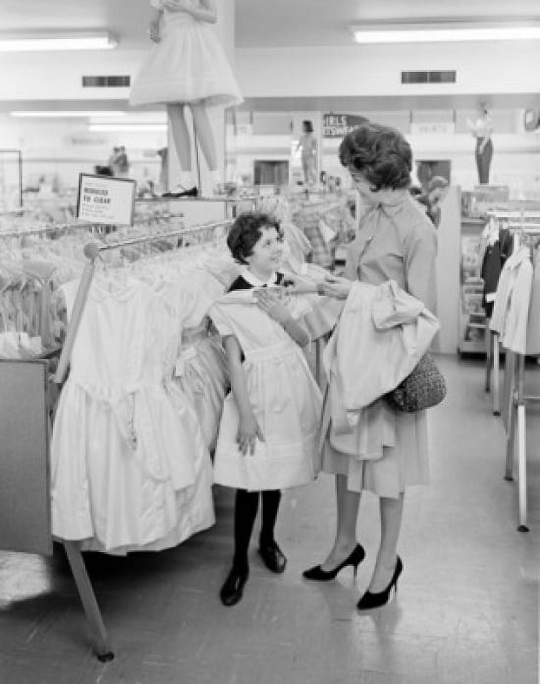 Mother with daughter choosing dress Canvas Art - (18 x 24)