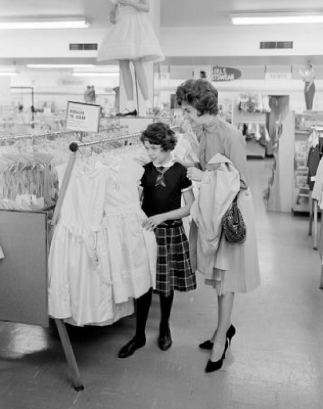 Mother with daughter choosing dress Canvas Art - (18 x 24)