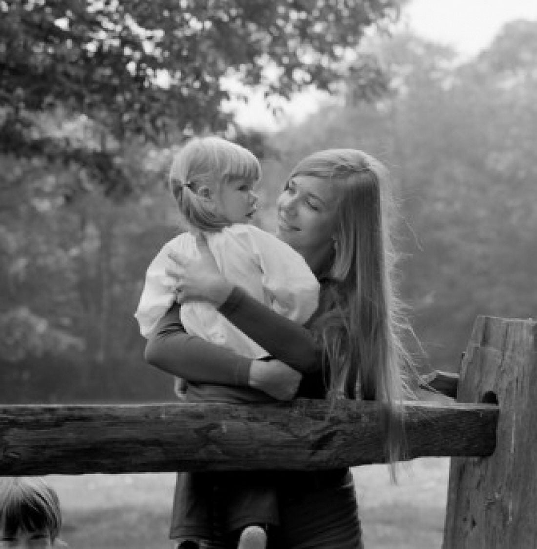 Mother with daughter on ranch Canvas Art - (24 x 36)