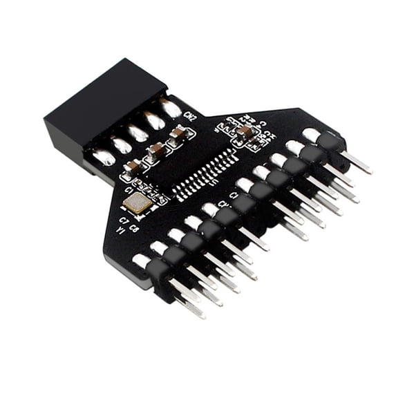 Motherboard 9-PIN USB2.0 Header Splitter, 9pin USB2.0 to Dual 9pin ...