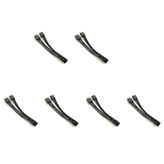 Motherboard HD Audio Extension Cable 9Pin 1 Female to 2 Male Y Splitter Cable Black for PC DIY 10cm, 6 Pack