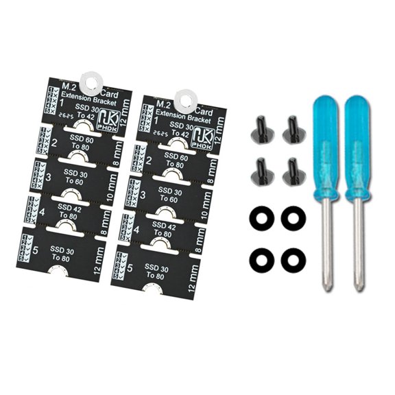 Motherboard Slot Adapter Bracket for 2230 NVMe SSD, Extends 2242 2260 2280 Placement, Segmented Board Supports Stable Upgrade Mounting