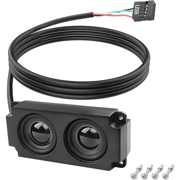 Motherboard Speaker Internal USB PC Computer 9 Pin for Desktop Case Audio Stereo Loudspeaker Hidden Small Type DIY-0.6M/1.9FT 1 Pair