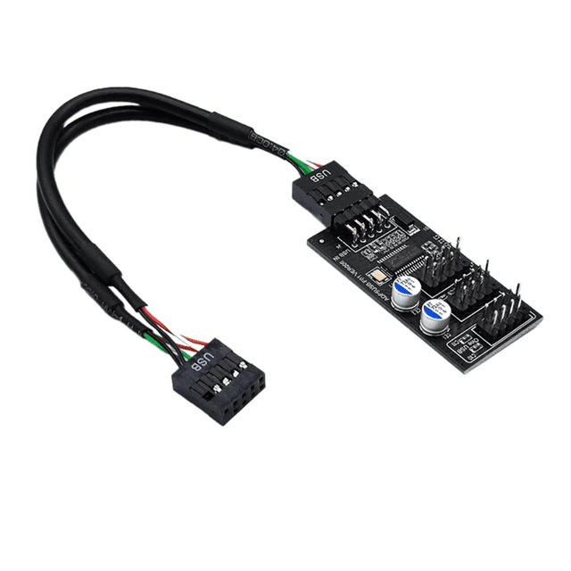Motherboard usb 2 0 header splitter 9 pin 1 to 3 female extension cable