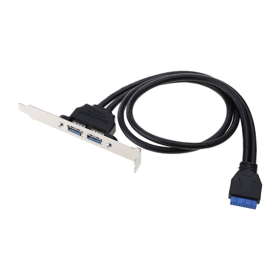 Motherboard USB 20Pin to USB Double Shielded Cable USB3.0 Rear Chassis Baffle Cable 2 Ports USB
