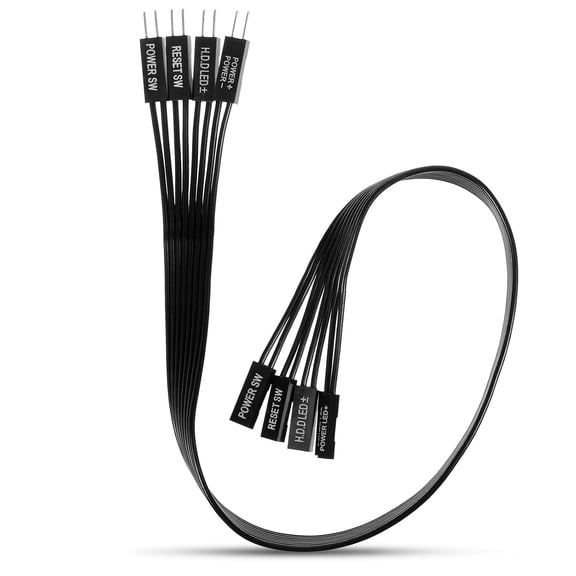 Motherboard front panel extension cable, front panel connector, 24 flat ribbon cable for, power, power switch, reset switch, 30 computer case wiring