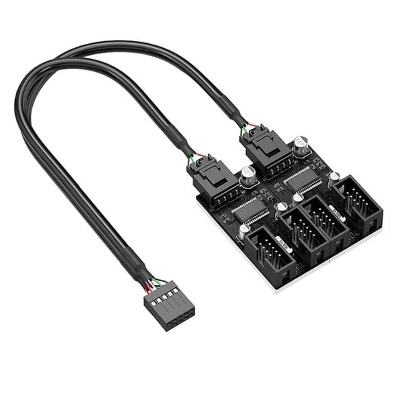 Motherboards 9Pin USB Header Splitter Male 1 to 2/4 Female Extension Cable Adapter Desktop 9Pin USB2.0 HUB Connectors