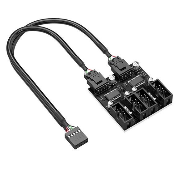 Motherboards 9Pin USB Header Splitter Male 1 to 2/4 Female Extension Cable Adapter Desktop 9Pin USB2.0 HUB Connectors