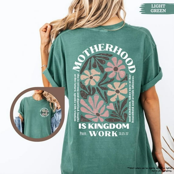Motherhood Is Kingdom Work Shirt,Christian Mom Shirt,Religious Mom Shirt,Mothers Day Gift,Bible Shirt,Christian Mothers Gift