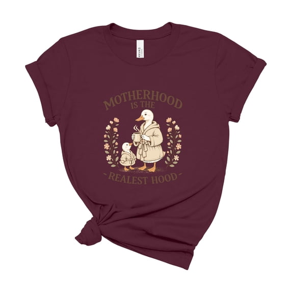 Motherhood Is The Realest Hood Shirt Funny Silly Goose Mom Boho Tee Mothers Day