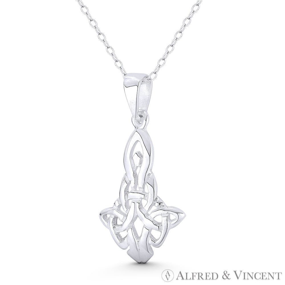 Celtic Motherhood Knot Symbol Necklace 14k White Gold | MOGGA – MOGGA Jewels
