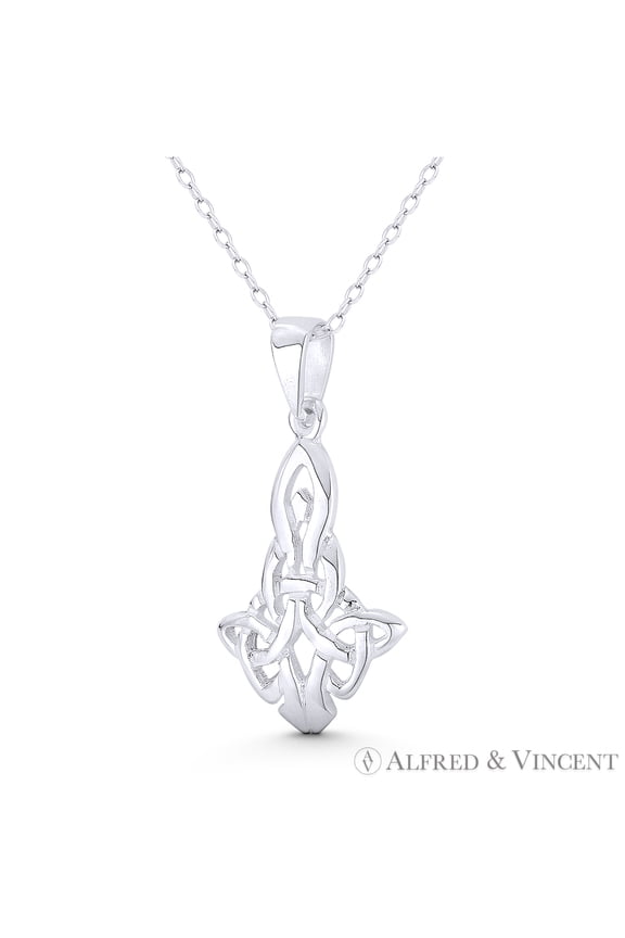 Motherhood Knot Celtic Harmony Symbol Charm 30x15mm (1.2x0.6in) Pendant in .925 Sterling Silver