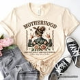 thumbnail image 1 of Motherhood Mama Rock T-Shirt, Retro White and Natural Tee for Strong and Rocking Mothers, 1 of 8