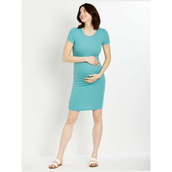 Motherhood Maternity Rib Knit Maternity T-Shirt Dress