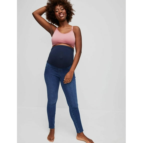 Motherhood Maternity Basic Secret Fit Belly Maternity Skinny Jeans- Medium Wash